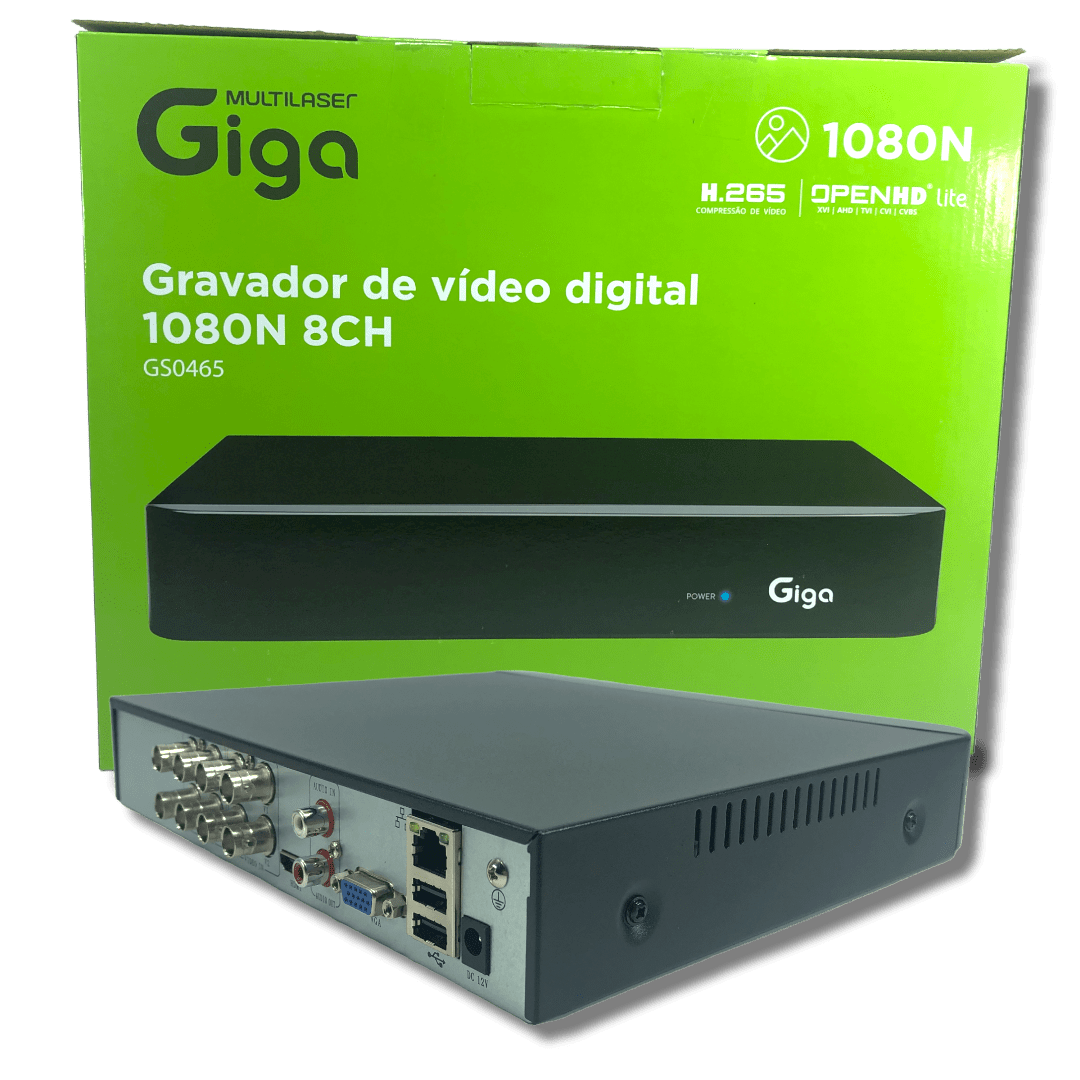 DVR 8 Canais open HD Lite 1080n GS0465 Giga Security
