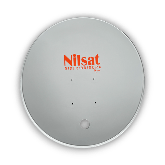 Antena banda ku 60cm com logo nilsat distribuidora 1/5/10